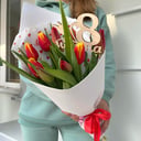 Букет «Клубничное мороженое» из тюльпанов