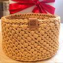 Корзина вязаная для хранения и декора