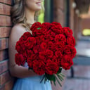 Букет «Пионовидные розы Red Eye 21 штук»