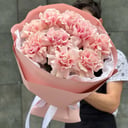 Букет розовых роз 9 штук