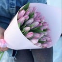 Букет 27 сиреневых тюльпанов