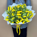 Букет из 51 жёлтого тюльпана