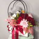 Подарочный набор «Мишкино счастье» из роз и хризантем