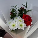 Авторский букет 80 - Для него из роз и хризантем