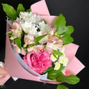 Букет с розой Country Blues из хризантем и альстромерий