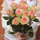 Букет «11 бело розовых роз»