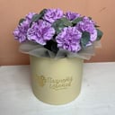 Шляпная коробка с цветами «Элегия» из гвоздик