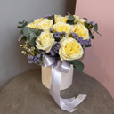 Шляпная коробка с цветами «Нежные розы»