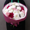 Букет «Моя любовь» из хризантем и гвоздик