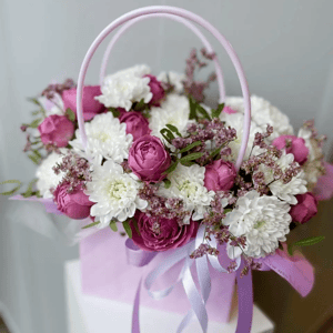 Коробка с цветами «Розовый вечер»