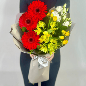 Букет «Эстетика чувств» из альстромерий и гербер