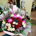 Букет «Авторская богема» из роз и эустом