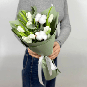 Букет «Мелодия дождя» из тюльпанов
