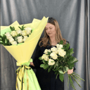 Букет дизайнерский из белых роз
