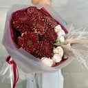 Букет «Теплый вечер» из хризантем и роз