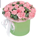 Шляпная коробка с цветами «Коробка "Розовое Облако"» из гвоздик