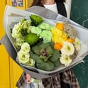 Букет «Вдыхая осень» из роз и гербер