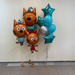 Набор шаров с гелием 494 -три кота