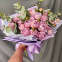 Букет «Лаванда Баблс с эвкалиптом» из роз