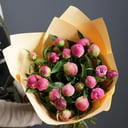 Букет «21 пион розовый»