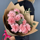 Букет Гвоздики розовые с Эвкалиптом
