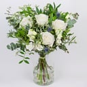 Букет «Блаженно красивая» из роз и эустом