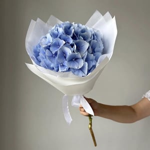 Букет с голландской голубой гортензией