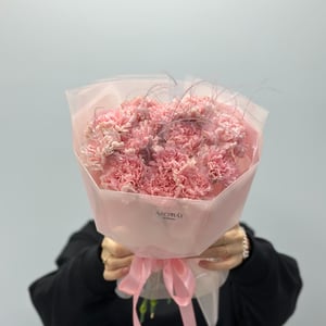 Букет из диантусов со стифой из гвоздик