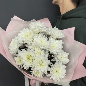 Букет «Белоснежные хризантемы»