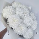 Белая пышная Хризантема в букете