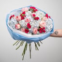 Букет «Микс гортензий и розочек»