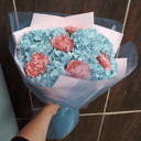 Букет гортензия с диантусами