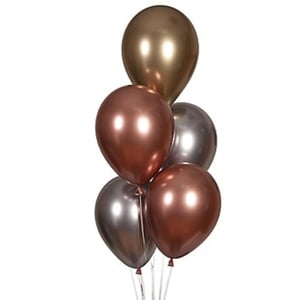 5 шаров хром серебро и золото 30 см