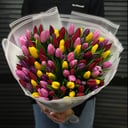 Букет из 101 разноцветного тюльпана