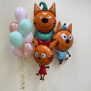 Набор шаров с гелием 411 -три кота