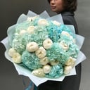 Букет Небо из пионов и гортензий