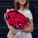 Букет «Розовые розы 15 штук»