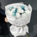 Букет «Облако» из хризантем и гипсофил