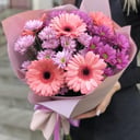 Букет «Чудный» из гербер и хризантем