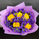 Букет из статицы и роз " Ультрамарин "