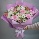 Букет «Имбирный десерт» из альстромерий и хризантем