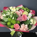 Букет «Огонек страстей» из роз и хризантем