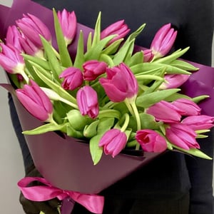 Букет тюльпанов фуксия