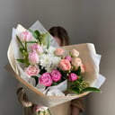 Букет «Я так скучаю» из тюльпанов и хризантем