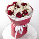 Букет «Вечерняя Заря» из гвоздик и ромашек