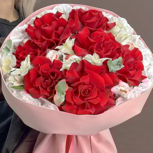 Подарочный набор «Букет "Ты чудо!"» из роз и альстромерий