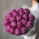 Пышный букет из хризантем бигуди 19 шт