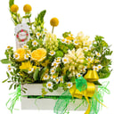 Коробка с цветами «Утро в полях» из экзотических цветов и роз