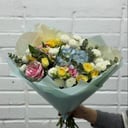 Букет «Величие гортензии с кустовыми хризантема»