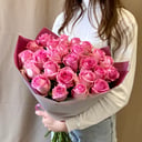 Монобукет из 25 розовых кенийских роз